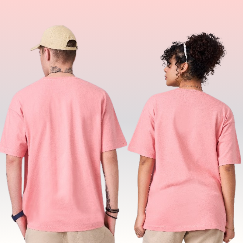 Peach color 100% Cotton oversized unisex TShirt basic. Soft and light against the skin.