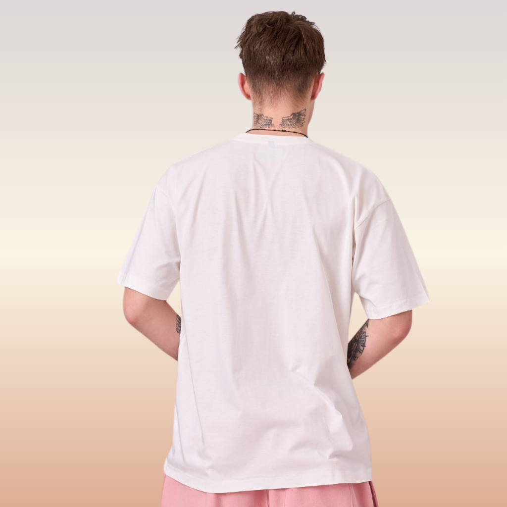 Off White color unisex 100% Cotton oversized graphic TShirt with motivational & inspirational graphics.