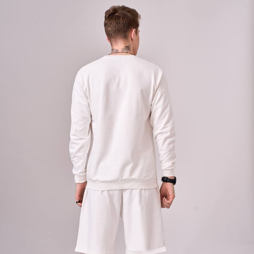White fleece lined 100% cotton sweatshirt with motivational & inspirational graphics.