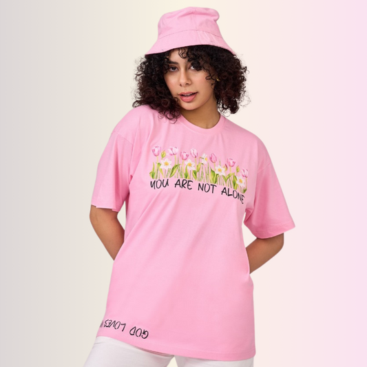 Pink color unisex 100% Cotton oversized graphic TShirt with motivational & inspirational graphics.