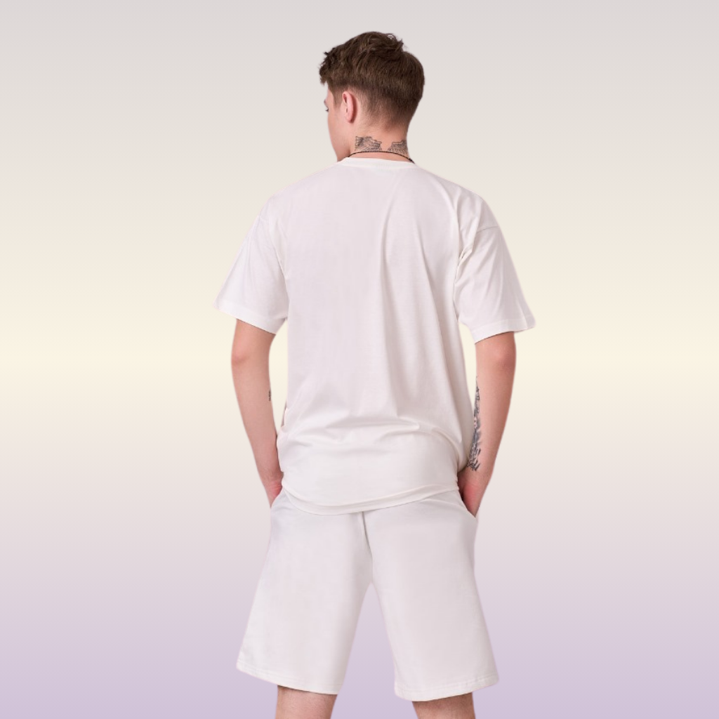 Off White color unisex 100% Cotton oversized graphic TShirt with motivational & inspirational graphics.