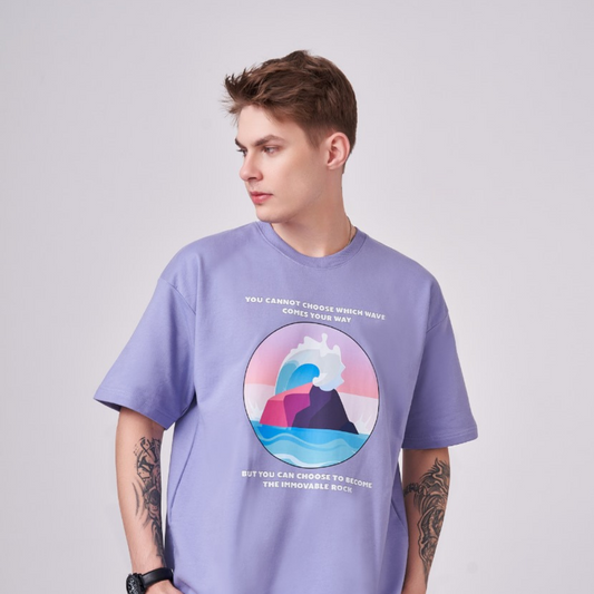 Unisex lavender color 100% Cotton drop shoulder graphic TShirt with motivational & inspirational graphics.