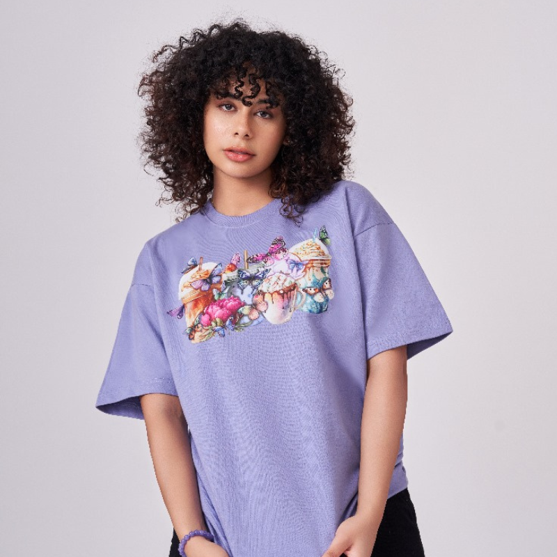 Drop Shoulder Graphics - Luxury Weave (LAVENDER)